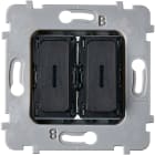 MODELEC - Mécanisme Bouton Plat Led 2 Va Et Vient /Poussoir Pour Collection M Acier Verni