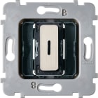 MODELEC - Mécanisme Bouton Plat Led 1 Va Et Vient / Poussoir Collection M Nickel Brossé
