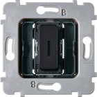 MODELEC - Mécanisme bouton plat LED 1 va-et-vient /poussoir M ALU NOIR