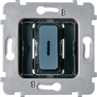 MODELEC - Mécanisme bouton plat LED 1 va-et-vient /poussoir M ALU BLEU RL