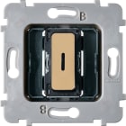 MODELEC - Mécanisme Bouton Plat Led 1 Va Et Vient /Poussoir Pour Collection M Laiton Sablé