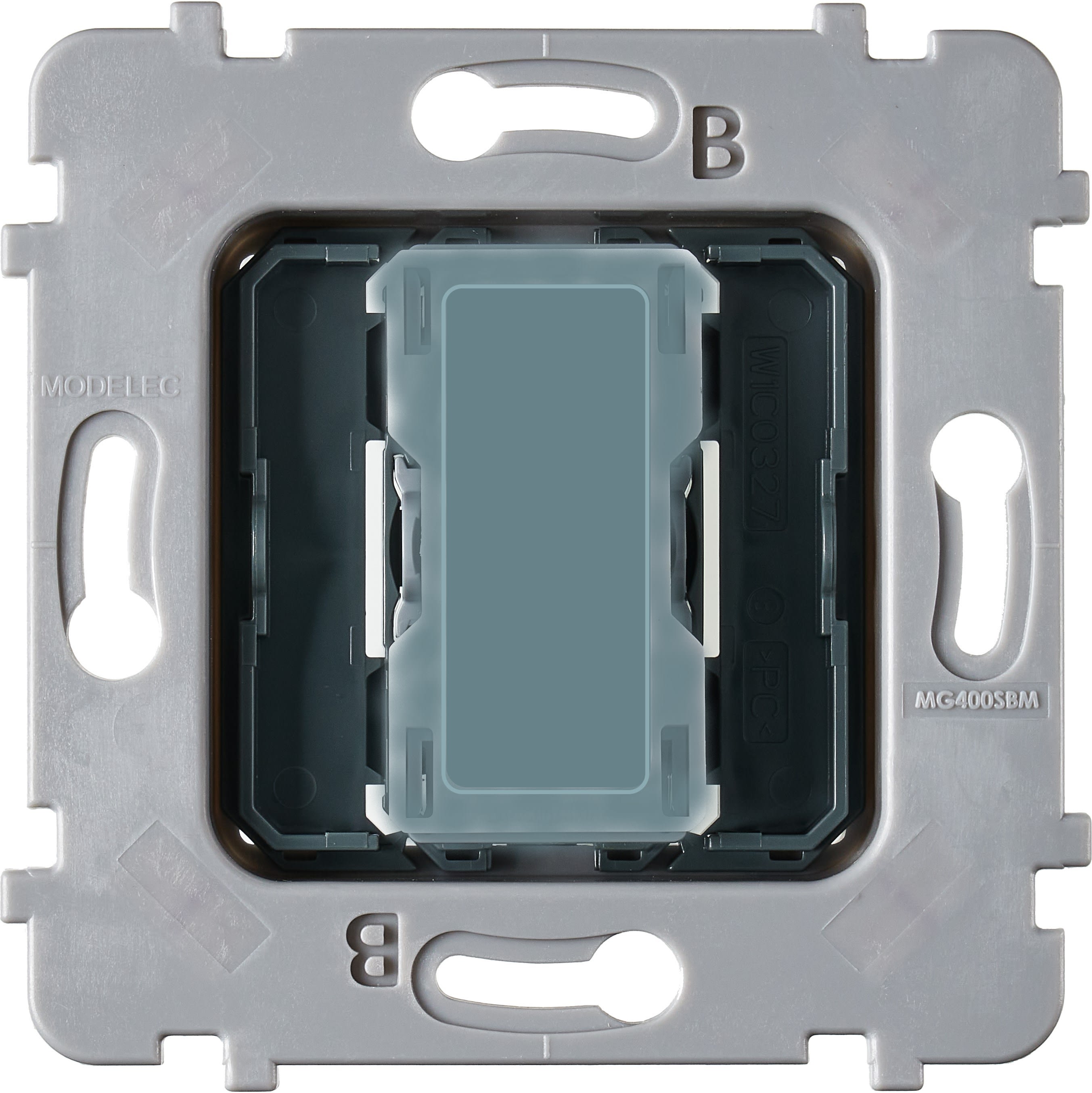 MODELEC - Mécanisme Plat Bouton 1 Va Et Vient Ou Poussoir Pour Collection M Bleu Rl