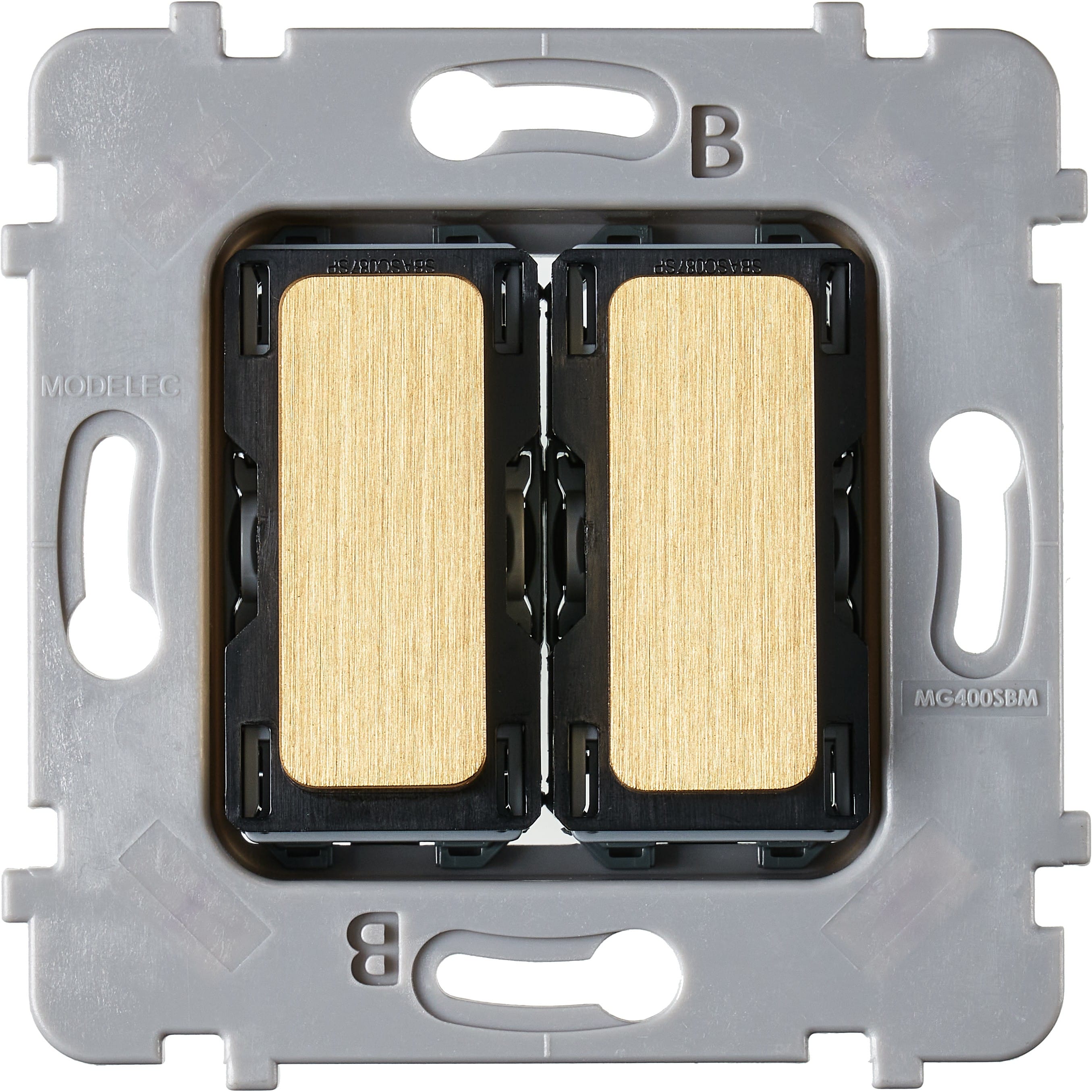 MODELEC - Mécanisme Plat Bouton 2 Va Et Vient Ou Poussoir Pour Collection M Laiton Brosse