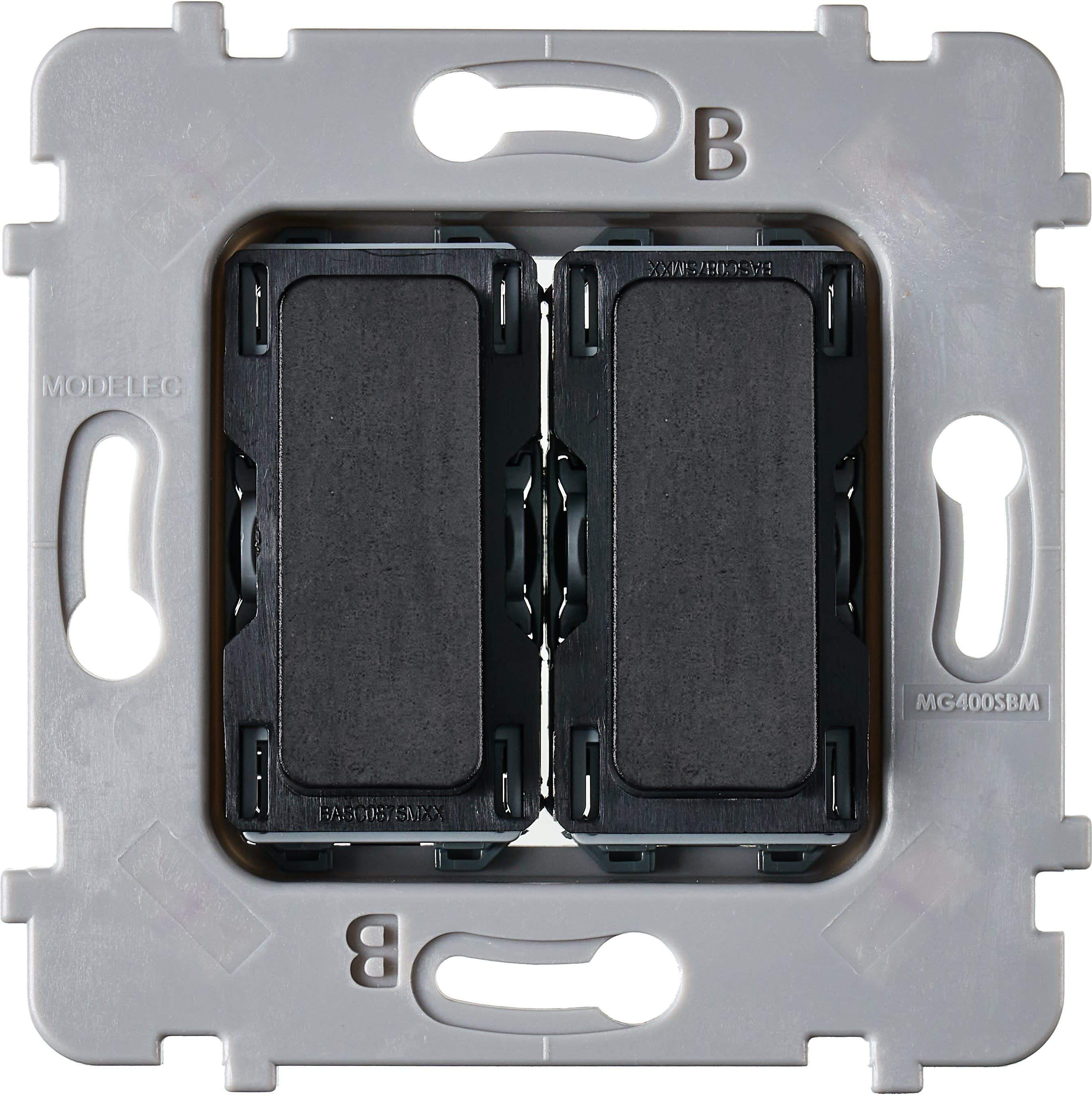 MODELEC - Mécanisme Plat Bouton Volet Roulant Poussoir Pour Collection M Acier Verni