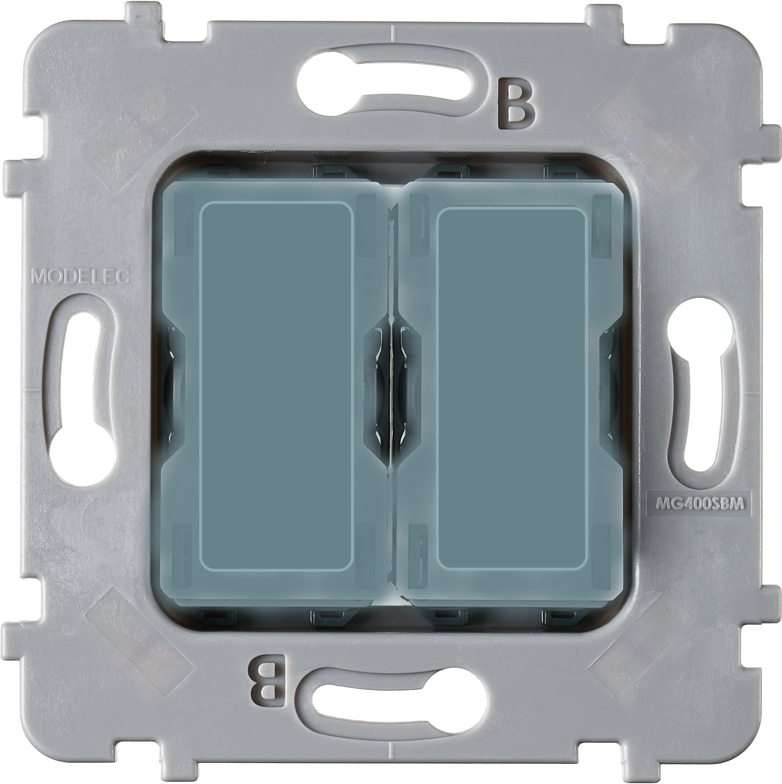 MODELEC - Mécanisme Plat Bouton Volet Roulant Poussoir Pour Collection M Bleu Rl