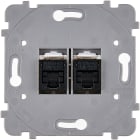 MODELEC - Mécanisme Double Rj45 Cat6A Blinde Noir Pour Collection Confidence