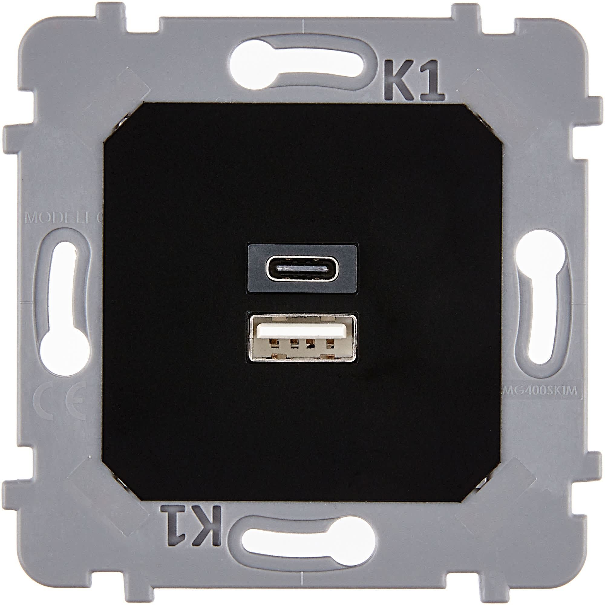 MODELEC - Mécanisme Chargeur Usb A-C 3A Pour Prise De Sol Confidence
