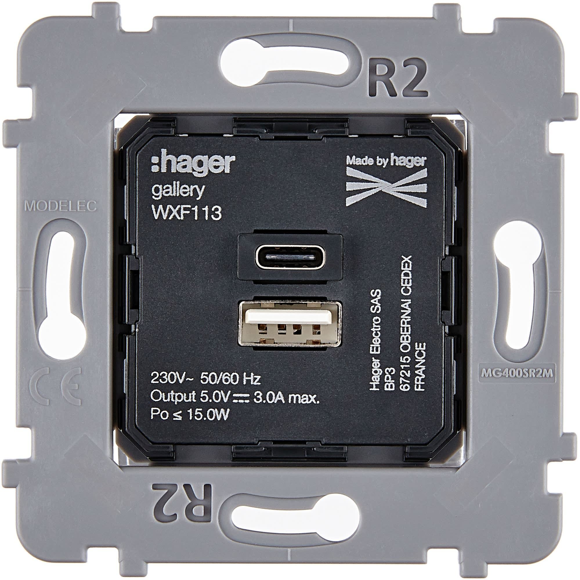 MODELEC - Mécanisme Chargeur Usb A+C 2Port 5V-3A Pour Collection Confidence