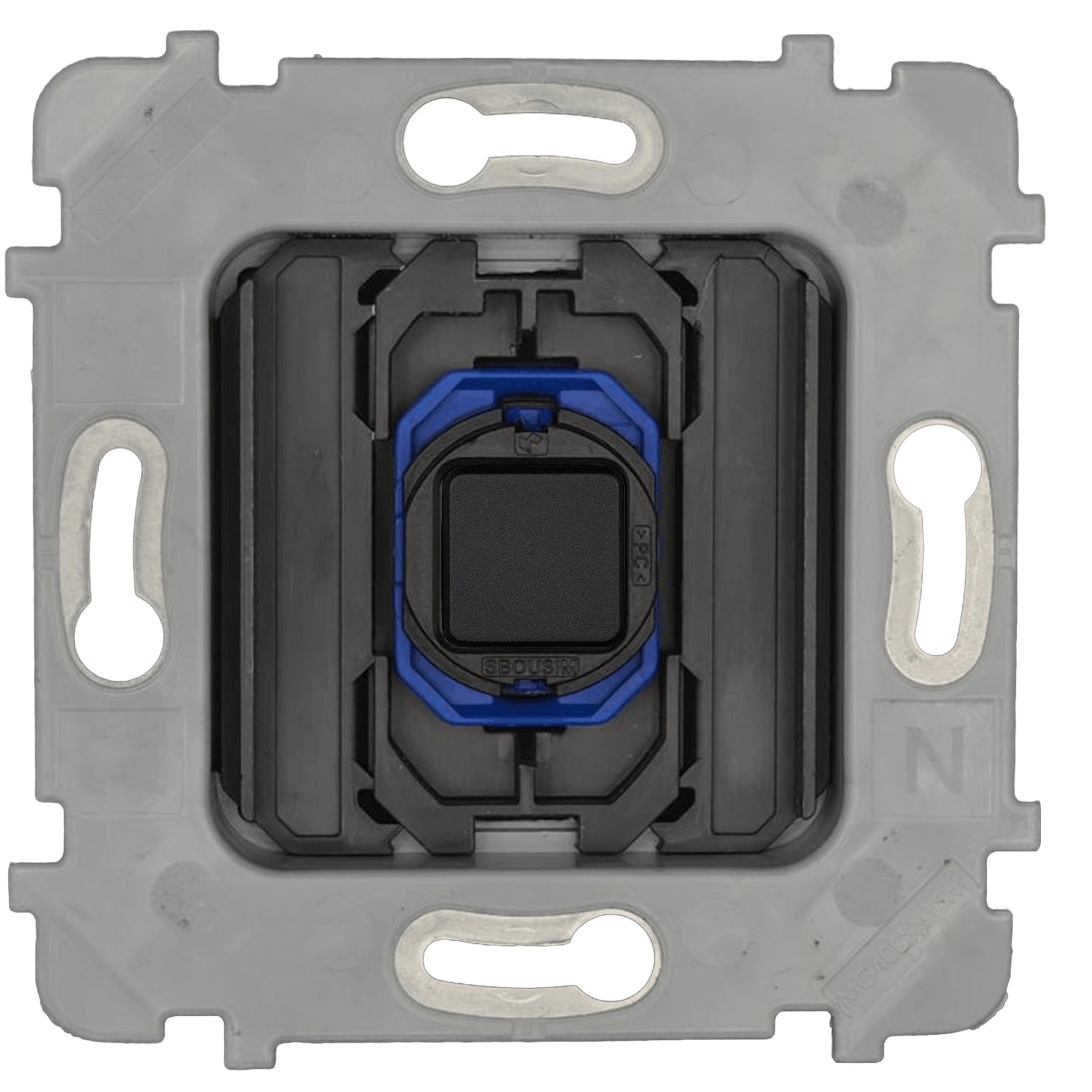 MODELEC - Mécanisme Simple 1 bouton Push Va-et-Vient 230V Noir mat