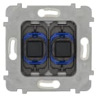 MODELEC - Mécanisme Simple 2 boutons Push Va-et-Vient 230V Noir mat