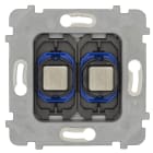 MODELEC - Mécanisme Simple 2 boutons Push poussoir Nickel Satiné