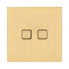MODELEC - Façade Empreintes PLAN Laiton Satiné Simple 2 boutons carrés, magnétique