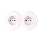 MODELEC - Façade Iris Porcelaine Blanche double horizontale PC + PC