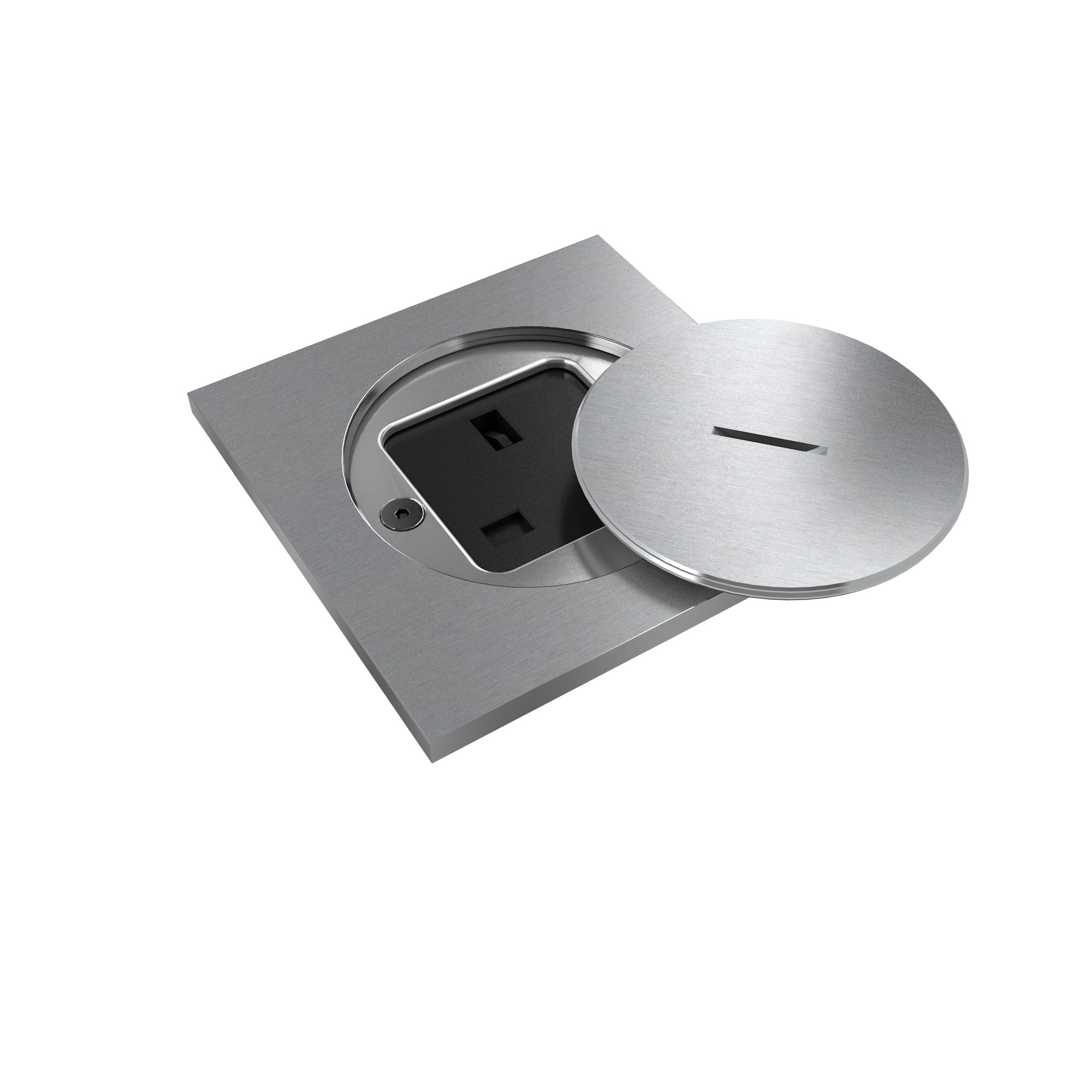 MODELEC - Prise de sol étanche BUBOX CLASSIC IB Couvercle + Ouv std - Prise UK noir