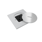 MODELEC - Prise de sol étanche BUBOX CLASSIC Inox Blanc Couv ouv std prise EURO US