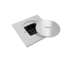 MODELEC - Prise de sol étanche BUBOX CLASSIC Inox Blanc Couvercle ouv std - PC Schuko