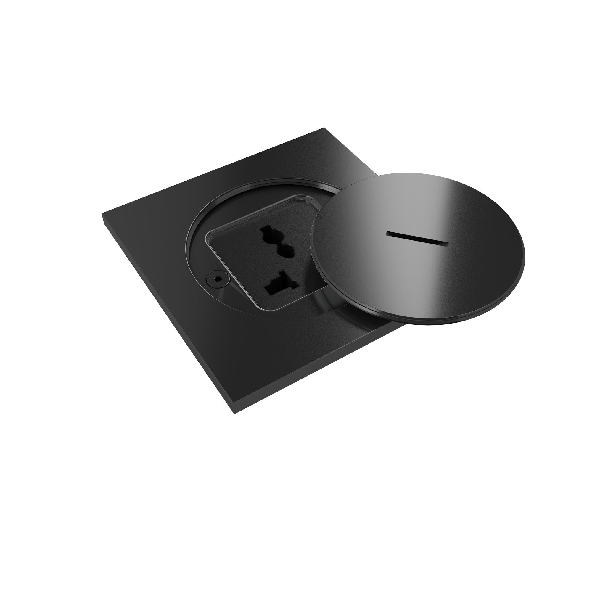 MODELEC - Prise de sol étanche BUBOX CLASSIC Inox 316L Noir Couvercl ouv std - Prise multi