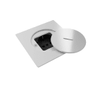 MODELEC - Prise de sol étanche BUBOX LINE Inox Blanc Couvercle ouv std - PC Schuko N