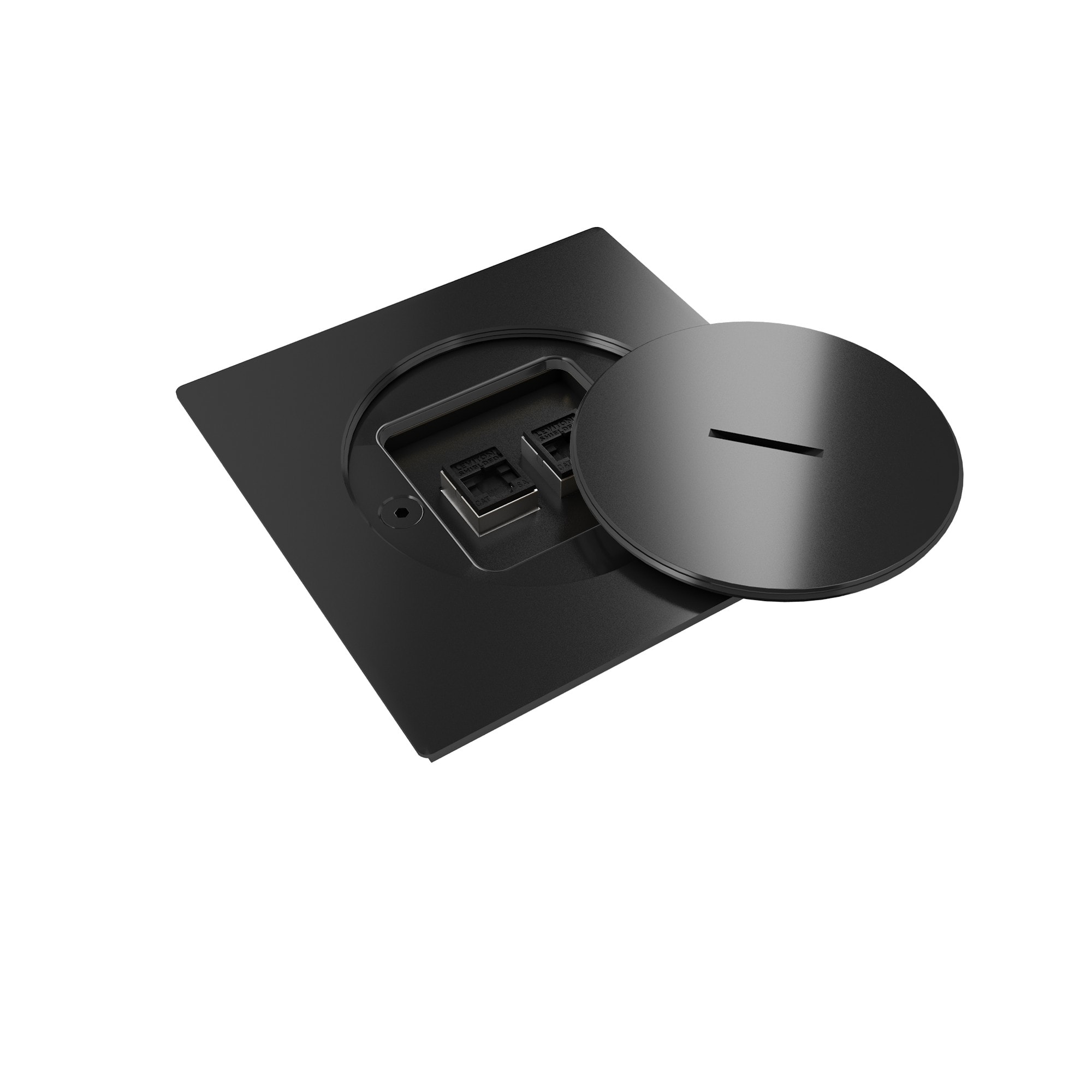 MODELEC - Prise de sol étanche BUBOX LINE Inox 316L Bs Couvercle +bouchon 2xRJ45-6A No