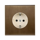 MODELEC - Façade Confidence Laiton Bronze Simple Prise de courant Schuko puit ivoire magne
