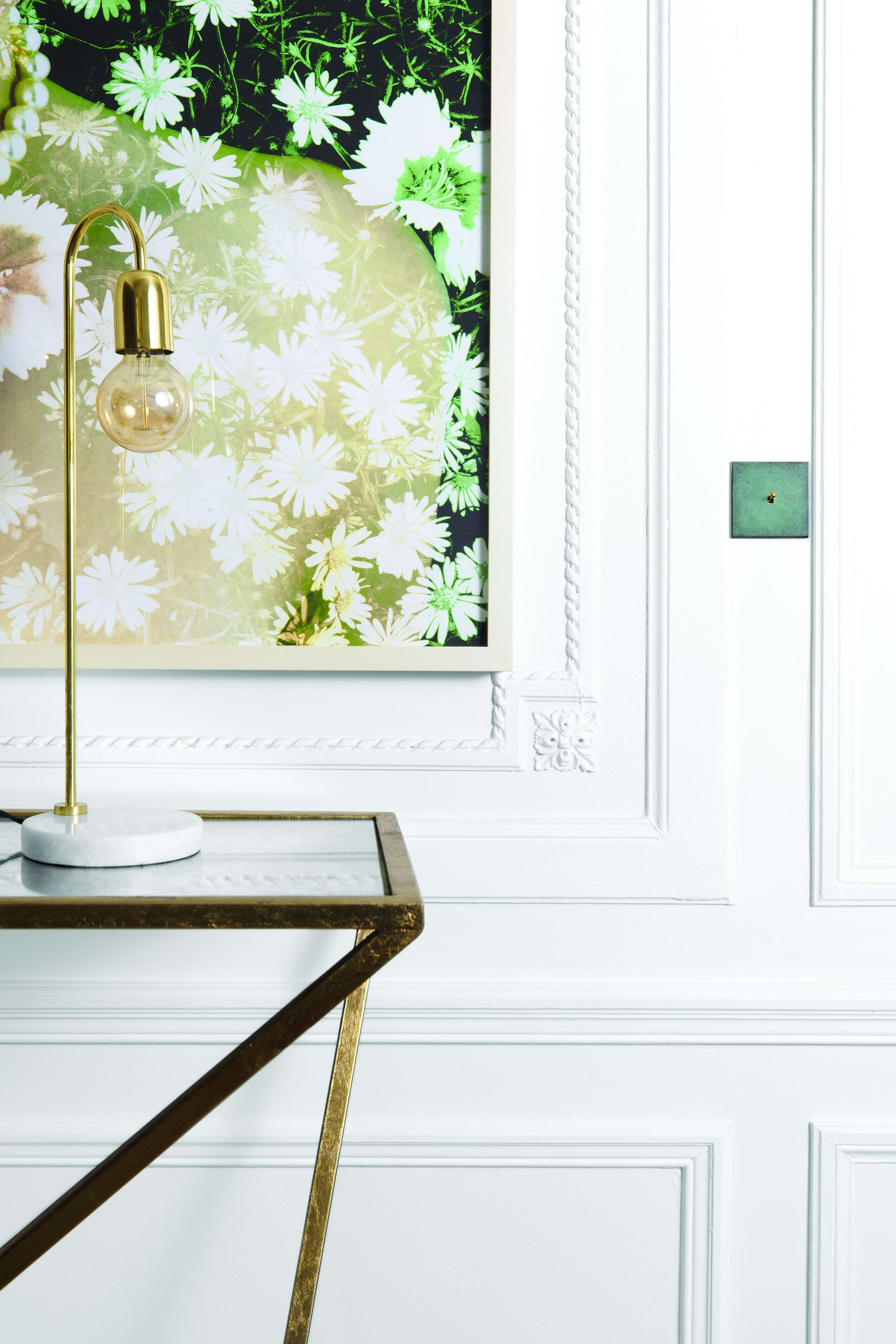 MODELEC - Façade Fascination Laiton Ombre Double Verticale Spot + B2