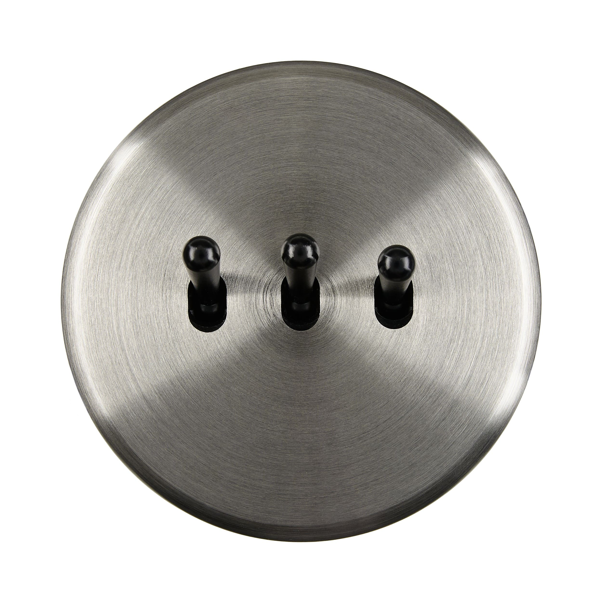 MODELEC - Façade Iris Horizon laiton nickel satiné simple poste 3 basculeurs,magnétique