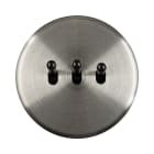 MODELEC - Façade Iris Horizon laiton nickel satiné simple poste 3 basculeurs,magnétique
