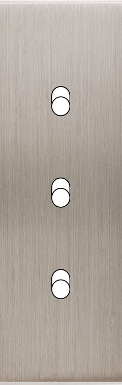 MODELEC - Façade Confidence Laiton Nickel Satine Etroite Longue 3 Basculeurs