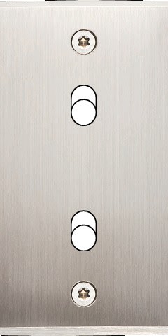 MODELEC - Façade Étroite Confidence Laiton Nickel Satiné 2 Basculeurs à Vis