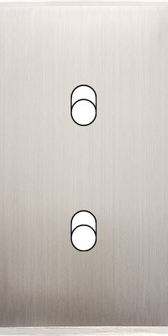 MODELEC - Façade Étroite Confidence Laiton Nickel Satiné 2 Basculeurs