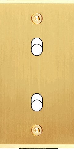 MODELEC - Façade Étroite Confidence Laiton Satiné 2 Basculeurs à Vis