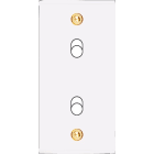 MODELEC - Façade Étroite Confidence Laiton Blanc Email 2 Basculeurs à Vis
