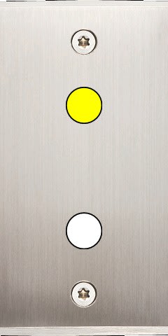 MODELEC - Façade Étroite Confidence Laiton Nickel Satiné 1 Bouton Push à Led à Vis