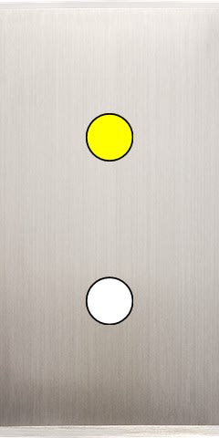 MODELEC - Façade Étroite Confidence Laiton Nickel Satiné 1 Bouton Push à Led