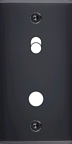 MODELEC - Façade Étroite Confidence Laiton Noir 1 Basculeur + 1 Bouton Push à Vis