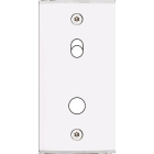 MODELEC - Façade Étroite Confidence Laiton Blanc 1 Basculeur + 1 Bouton Push à Vis