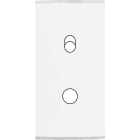 MODELEC - Façade Étroite Confidence Laiton Blanc 1 Basculeur + 1 Bouton Push