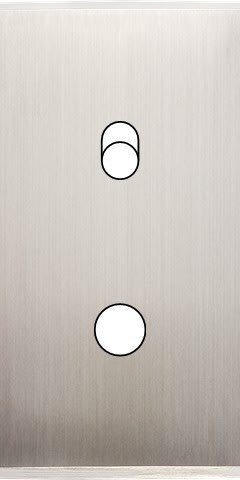 MODELEC - Façade Étroite Confidence Laiton Nickel Satiné 1 Basculeur + 1 Bouton Push