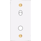 MODELEC - Façade Étroite Confidence Laiton Blanc Email 1 Basculeur + 1 Bouton Push à Vis