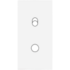 MODELEC - Façade Étroite Confidence Laiton Blanc Email 1 Basculeur + 1 Bouton Push