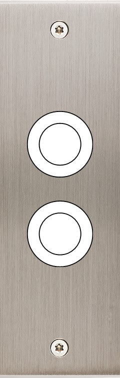 MODELEC - Façade Confidence Laiton Nickel Satine Etroite Longue 2 Gros Push à Vis