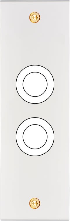 MODELEC - Façade Confidence Laiton Blanc Email Etroite Longue 2 Gros Push à Vis