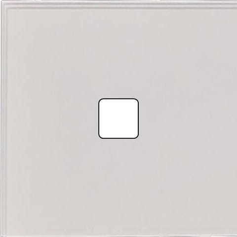 MODELEC - Façade Empreintes ANGLE Blanc Simple 1 bouton carré, magnétique