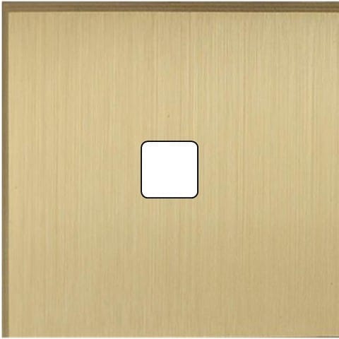 MODELEC - Façade Empreintes ANGLE Laiton Satiné Simple 1 bouton carré, magnétique