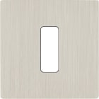 MODELEC - Façade "M" Nickel Brosse Simple 1 Bouton magnétique
