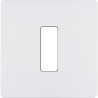 MODELEC - Façade "M" Blanc Mat Simple 1 Bouton magnétique