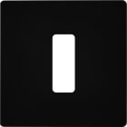 MODELEC - Façade "M" Noir Mat Simple 1 Bouton magnétique