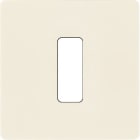MODELEC - Façade "M" Aluminium Ivoire Simple 1 Bouton magnétique