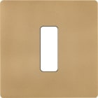 MODELEC - Façade "M" Laiton Sable Simple 1 Bouton magnétique