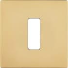 MODELEC - Façade "M" Laiton Verni Simple 1 Bouton magnétique